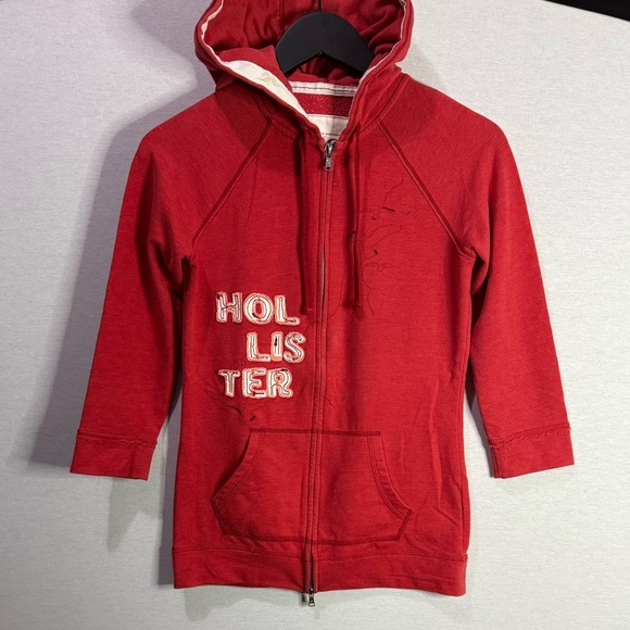 HOLLISTER Vintage Red Zip Up Hoodie - Picture 1 of 6